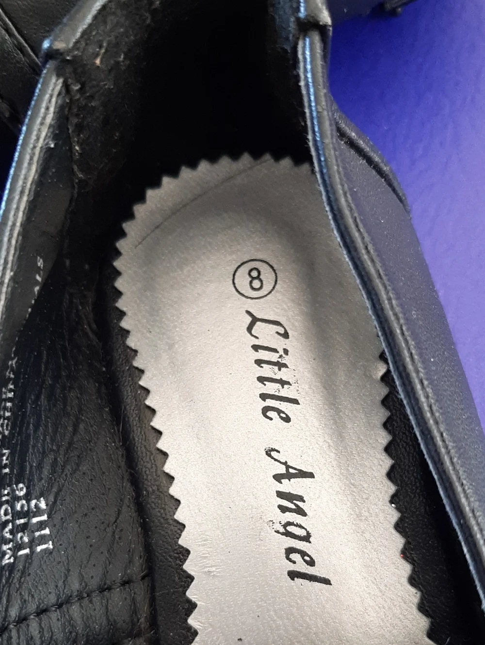 Little Angel Black Mary Jane Flats with Beaded Rosette